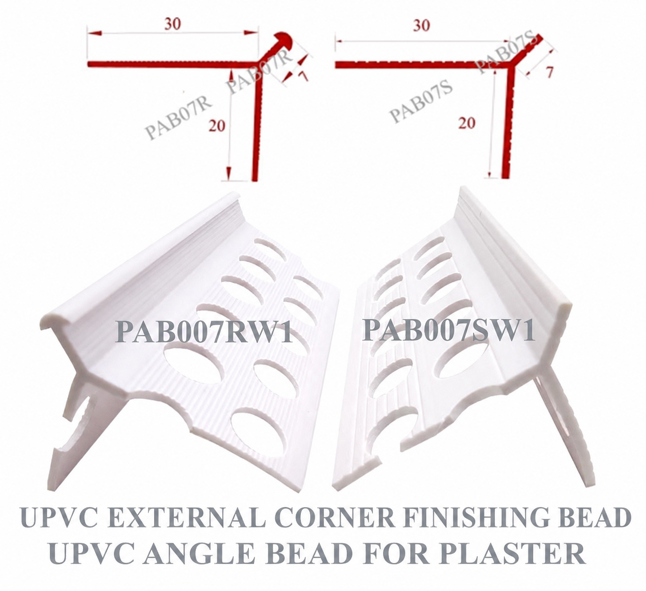 HAN sharp-edge uPVC external corner beads