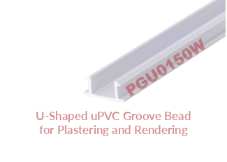 U-shaped uPVC groove bead for plastering and rendering