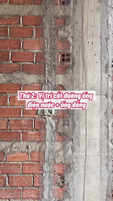 Vị trí đường cắt ống điện, nước, ống đồng